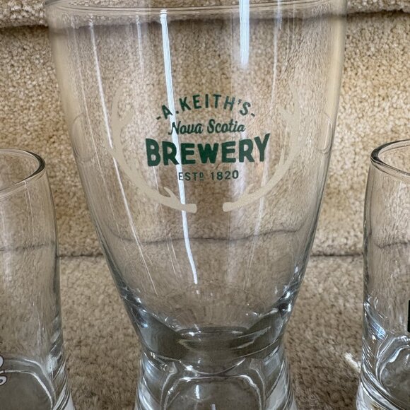 Set of 3 Alexander Keith's Fine Beers Brewery Glasses Nova Scotia Canada - Picture 3 of 4